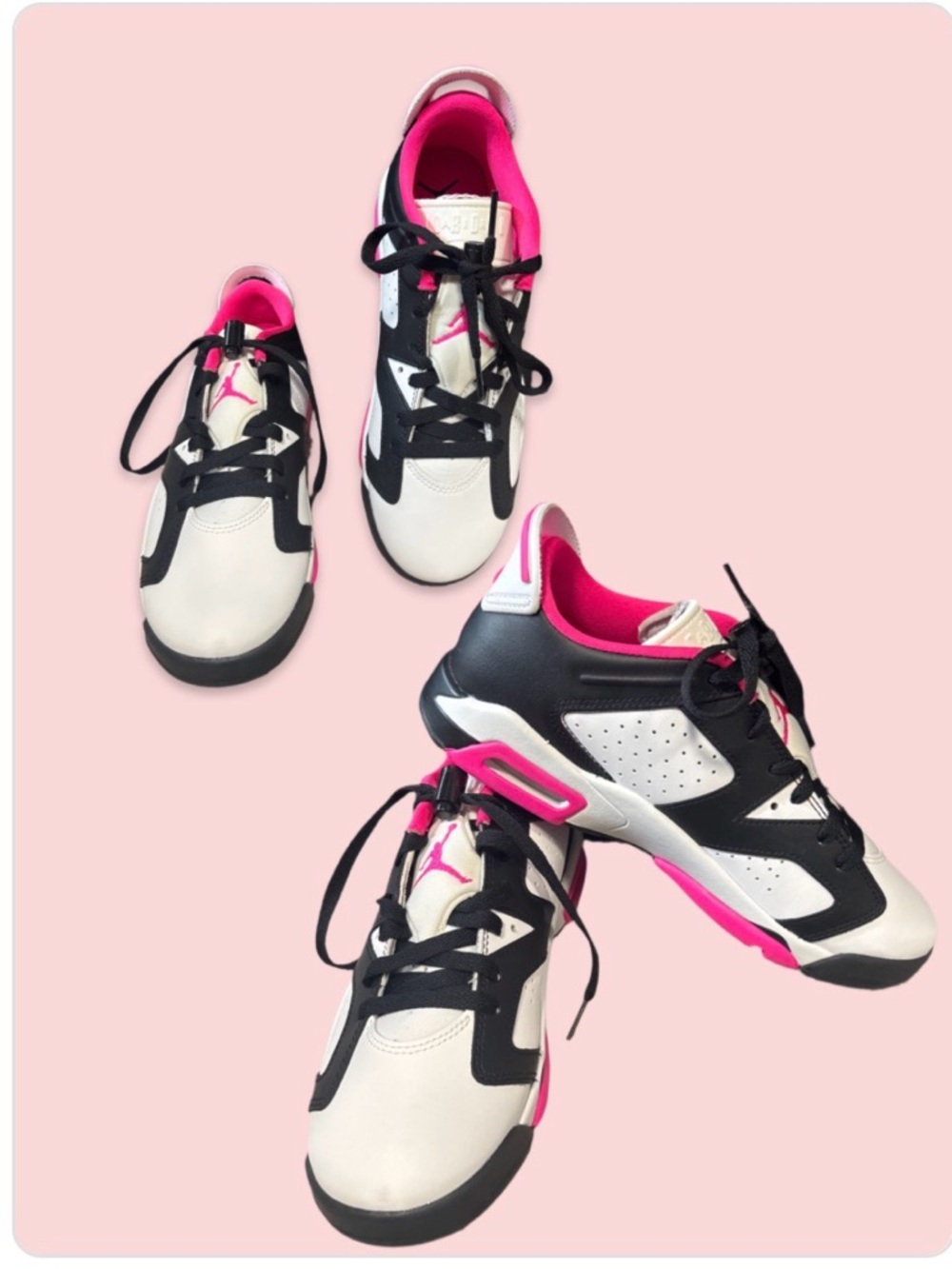 AIR JORDAN 6 RETRO LOW (GS) "FIERCE PINK" US 7y (7y/7m/8.5w)